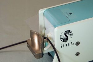 SEBRA 2605 RF Sealer head Close up with blood collection tube